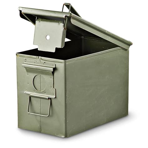 us army metal ammo box|surplus 50 cal ammo cans.